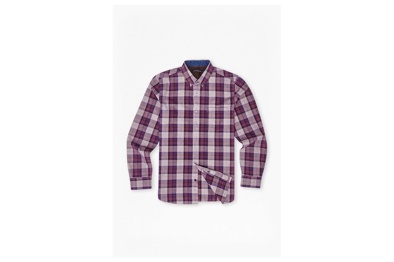Scattered Poems Plaid Shirt - gothic grape