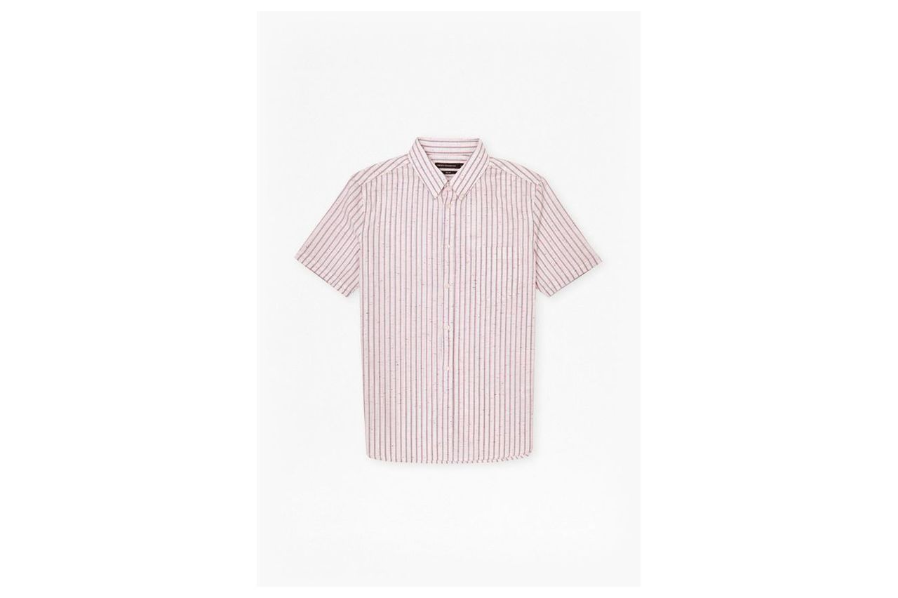 Volley Stripe Connery Short Sleeve Shirt - carnival pink
