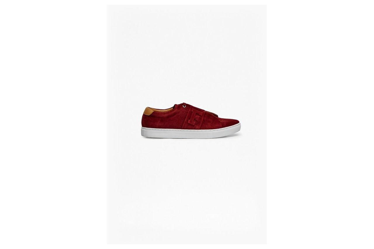 Faxton Suede Trainers - burgundy