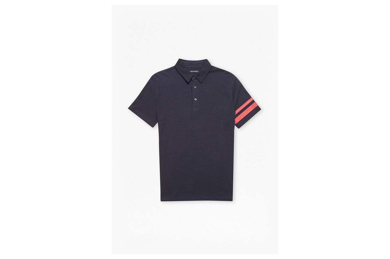 Track Stripe Polo Shirt - marine blue/post
