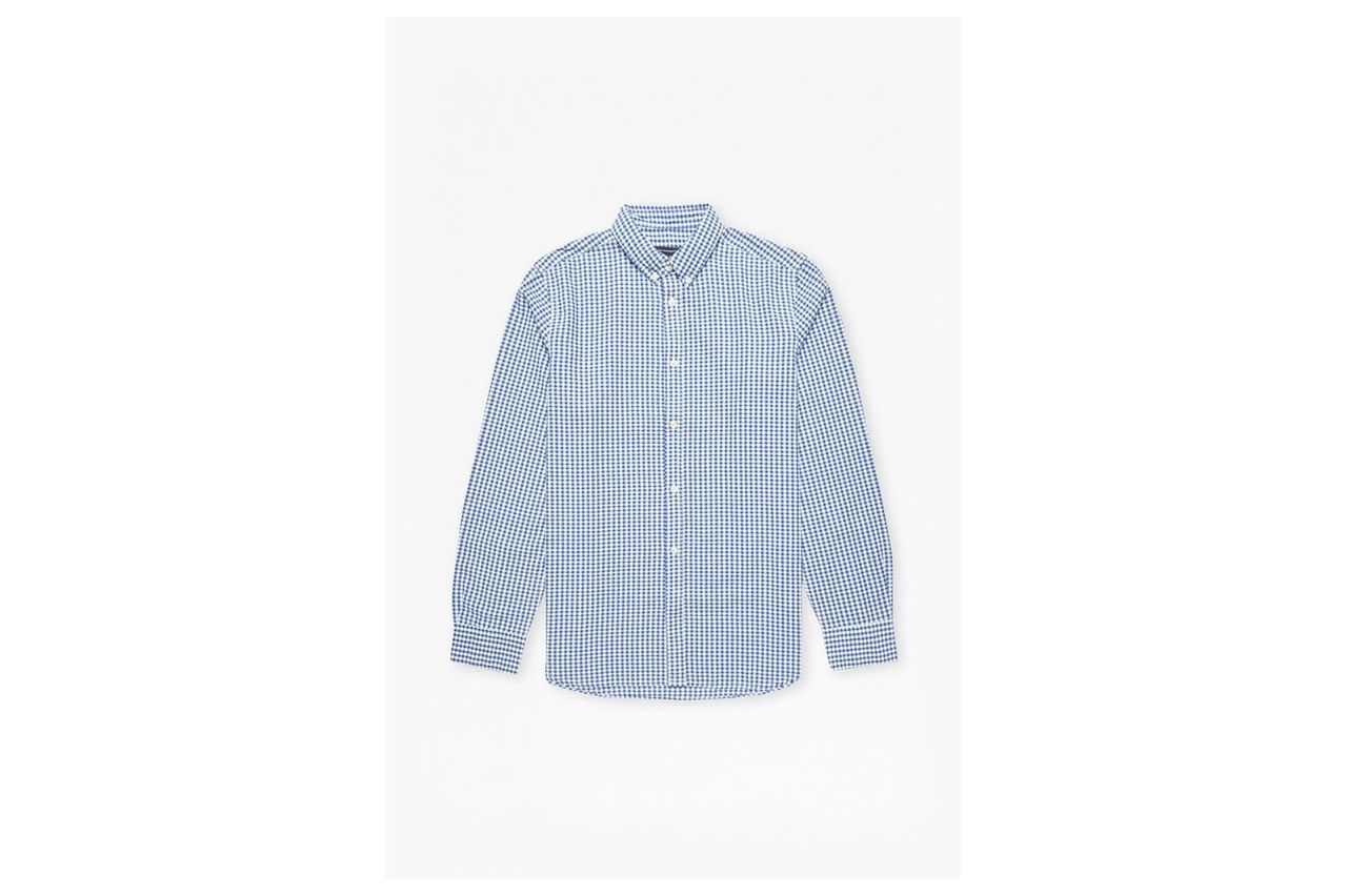 Checked And Striped Shirt - blue gingham