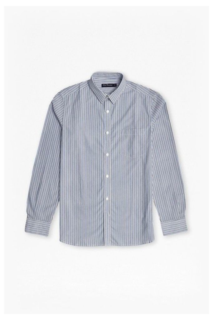 Bold Stripe Connery Shirt  - bright colbalt/marine blue