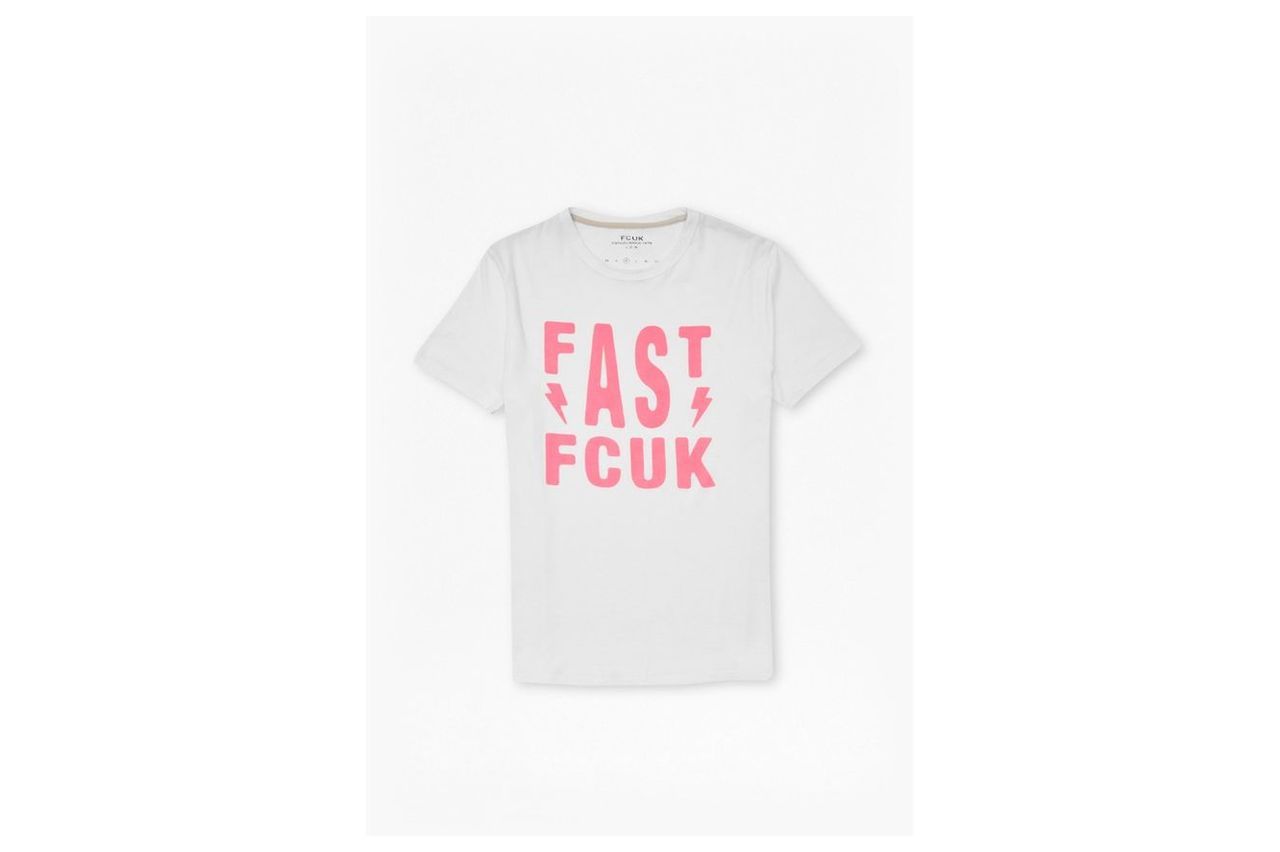 Fast As Fcuk Logo T-Shirt  - optic white/diva pink