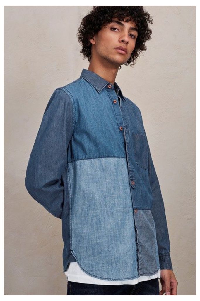 Antique Patchwork Indigo Shirt - antique