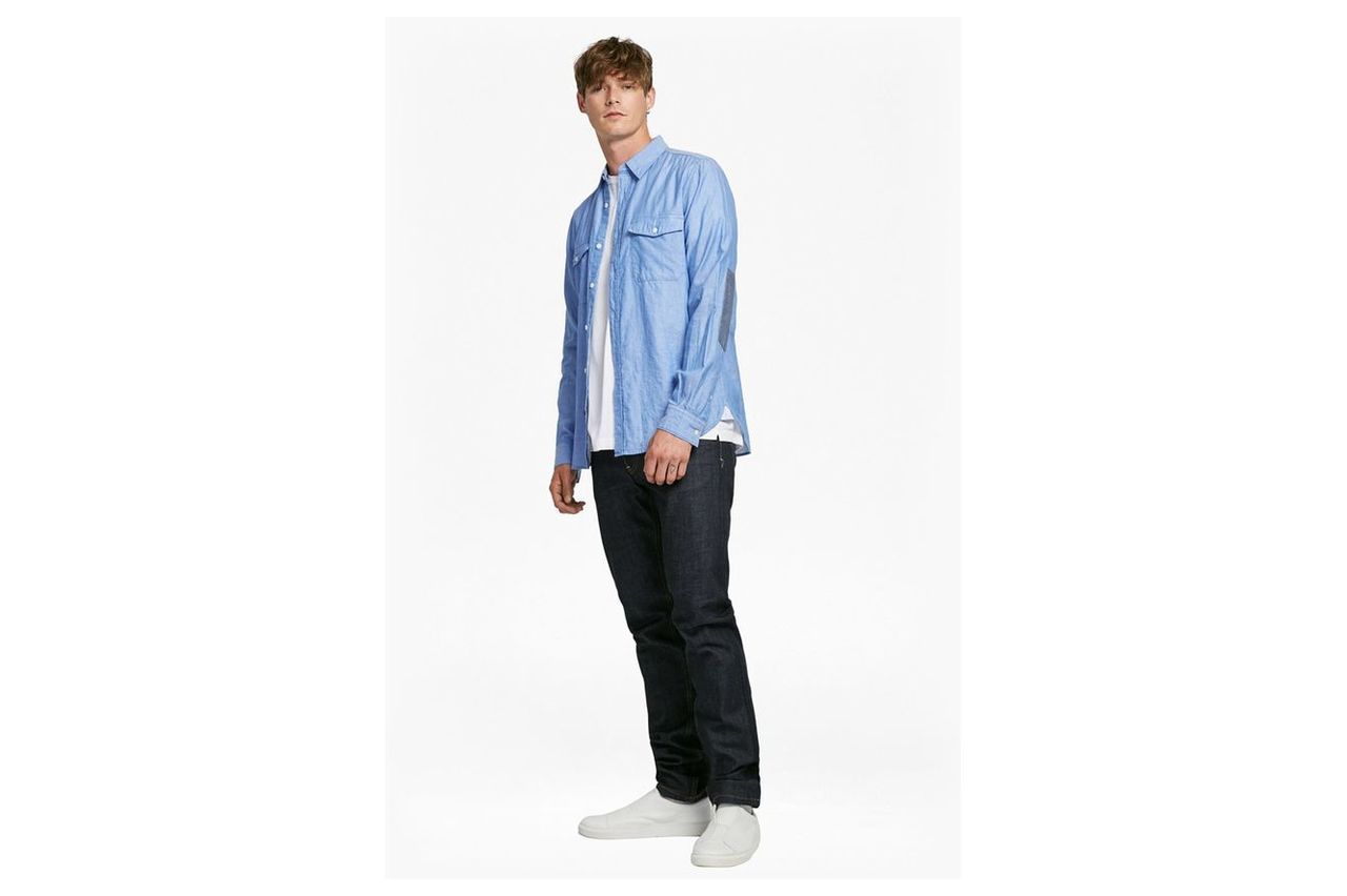 Double Chambray Shirt - oxford blue/white