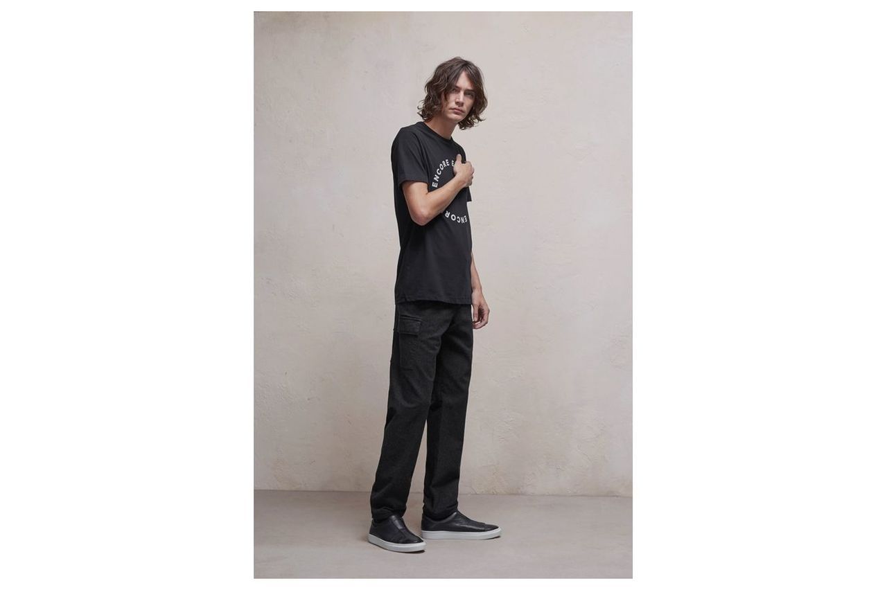 Brushed Cotton Twill Stretch Trousers - charcoal melange