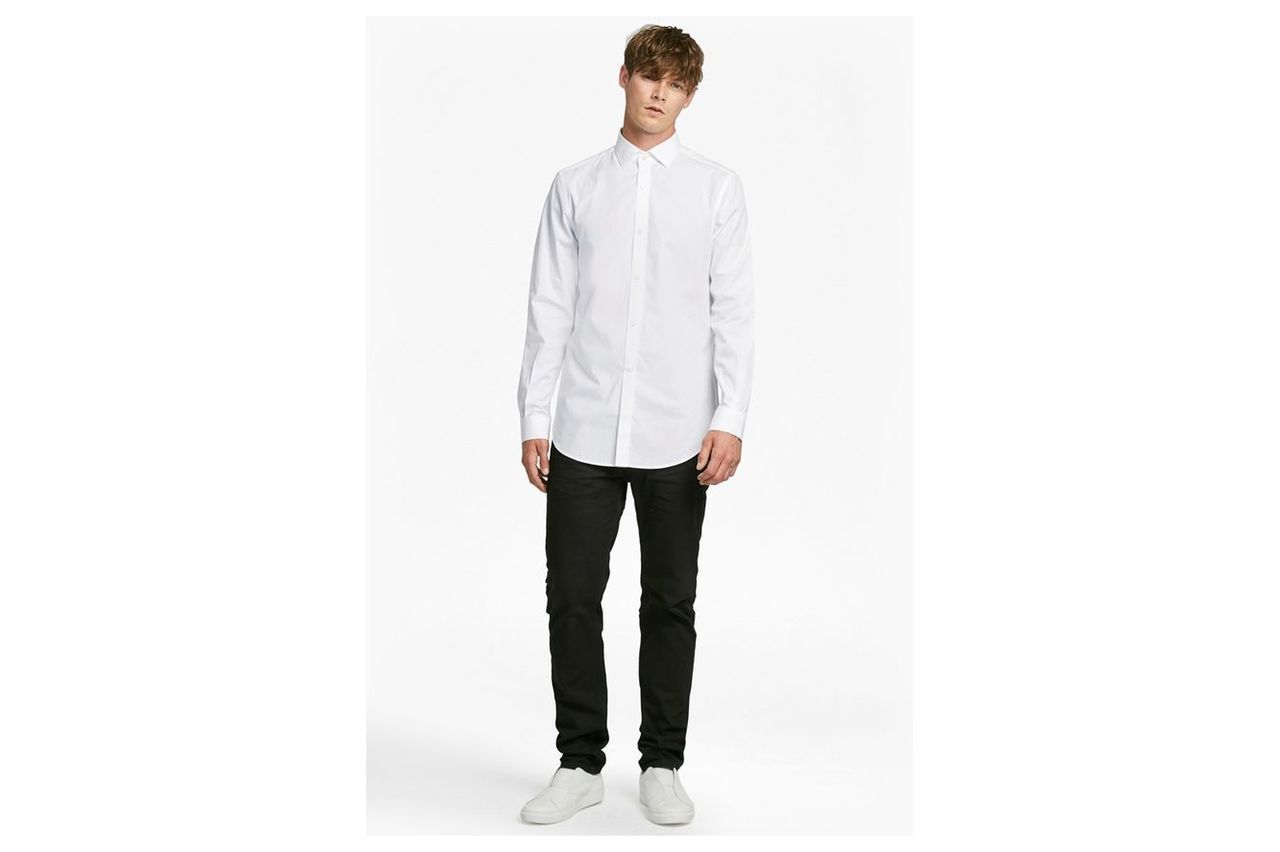 Formal Cotton Cutaway Collar Shirt - white