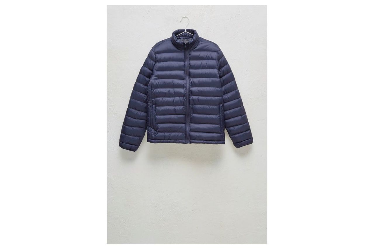 Row Funnel Neck Quilted Jacket - marine