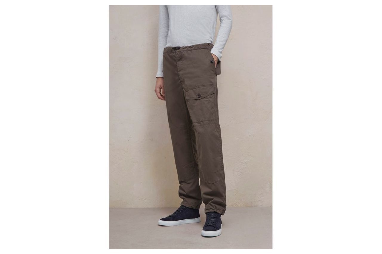 Pigment Peached Cotton Loose Trousers - workwear blue