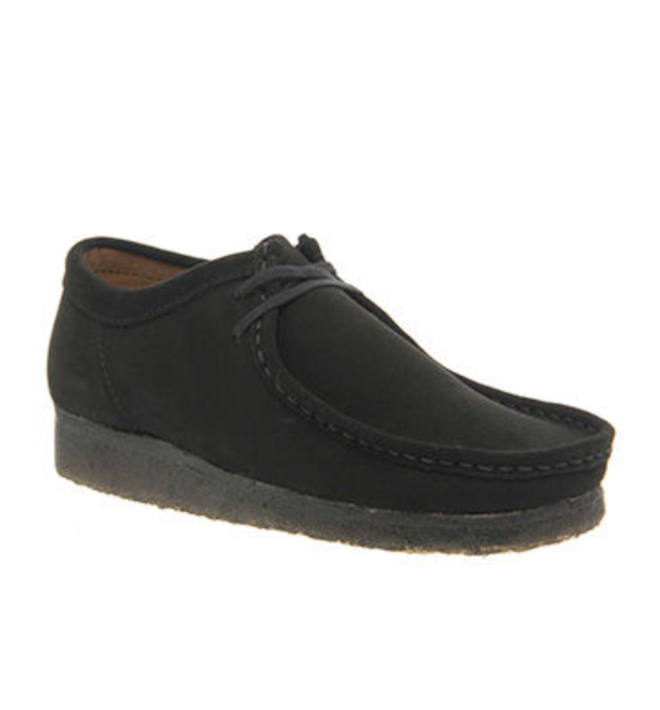 Clarks Originals Wallabee Shoes BLACK SUEDE,Black,Brown