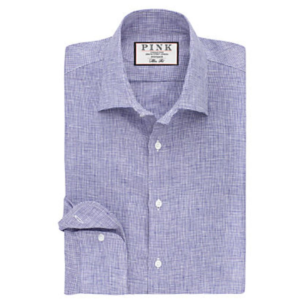 Thomas Pink Riley Slim Fit Textured Linen Shirt