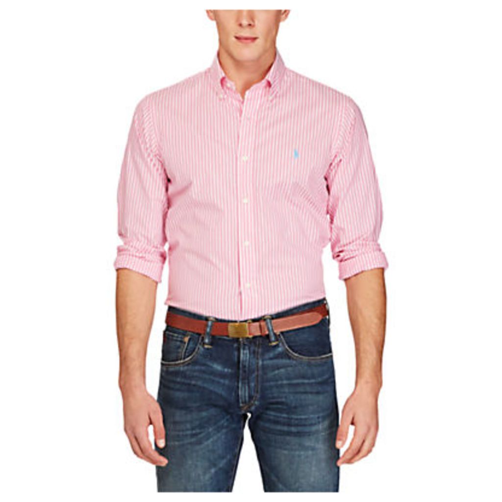Polo Ralph Lauren Slim Fit Striped Cotton Poplin Shirt, Hammond Pink