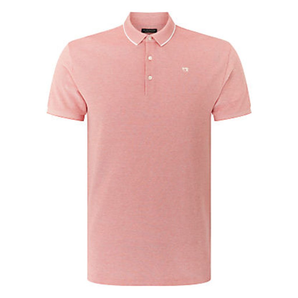 Scotch & Soda Tipped Edge Polo Shirt, Pink