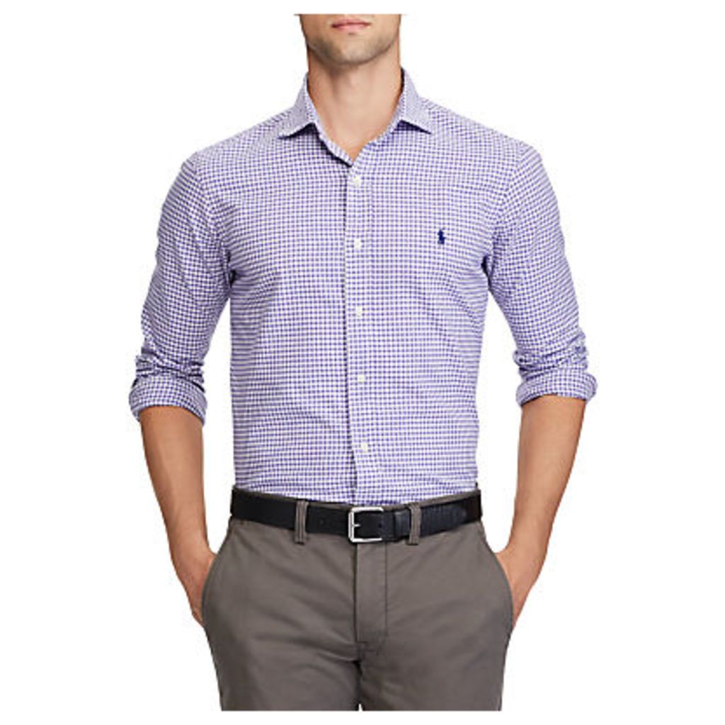 Polo Ralph Lauren Long Sleeve Sports Shirt, Purple/White