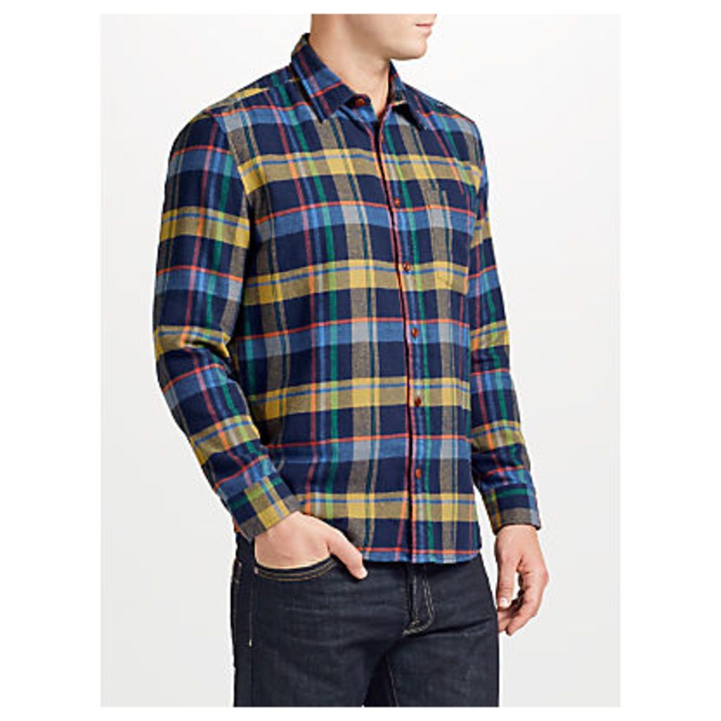 JOHN LEWIS & Co. Twill Check Flannel Shirt, Blue