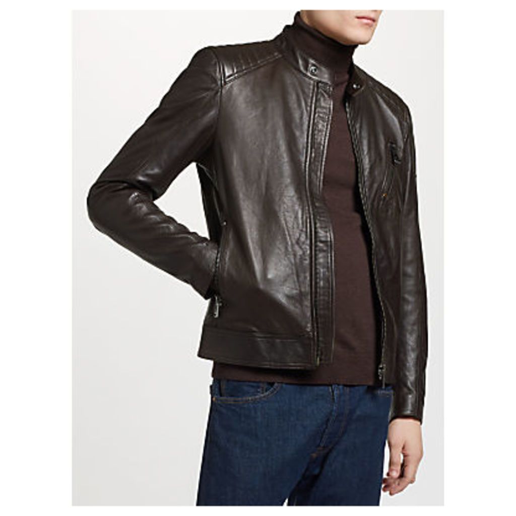 Belstaff Racer Leather Jacket, Dark Brown
