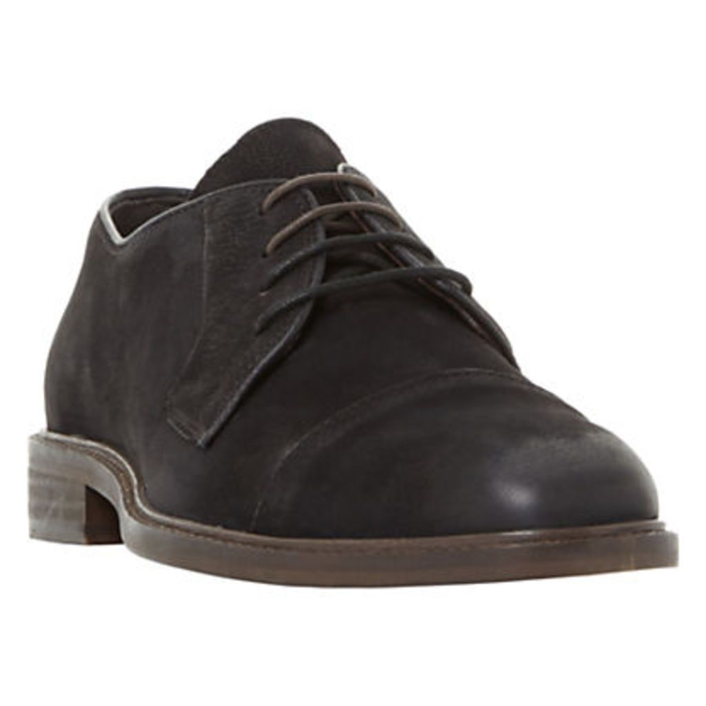 Bertie Bromine Waxy Stitched Toecap Derby Shoes, Black