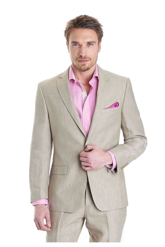 French Connection Tailored Fit Linen Jacket Beige