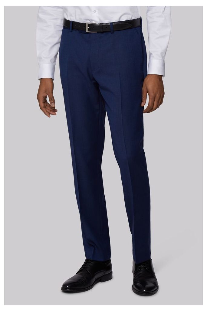 DKNY Slim Fit Blue Texture Trousers