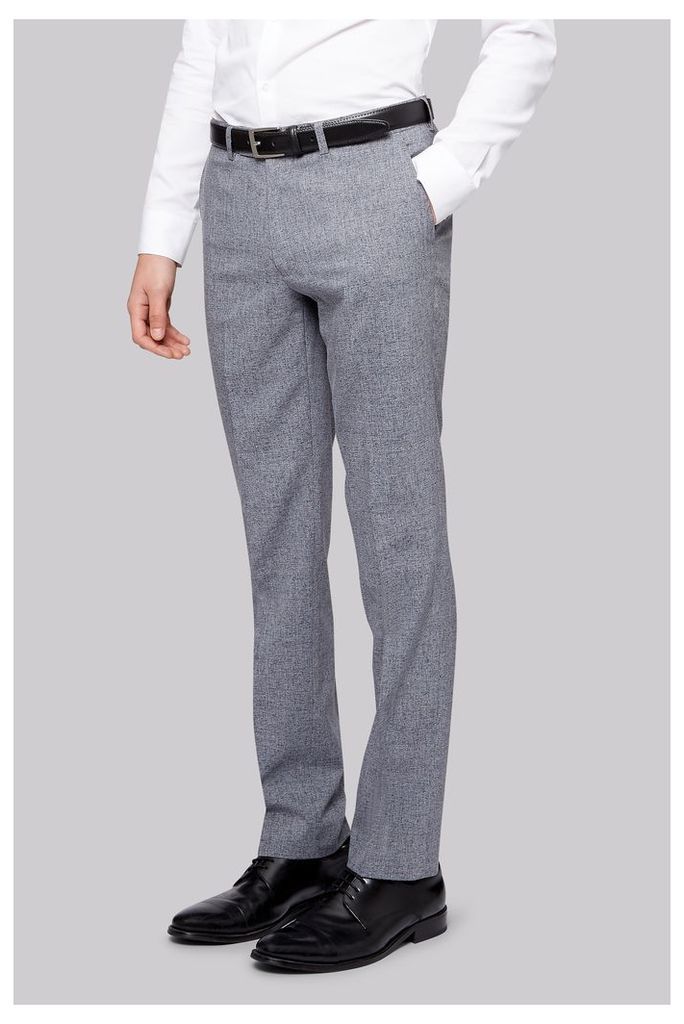 Moss London Skinny Fit Grey Textured Trousers