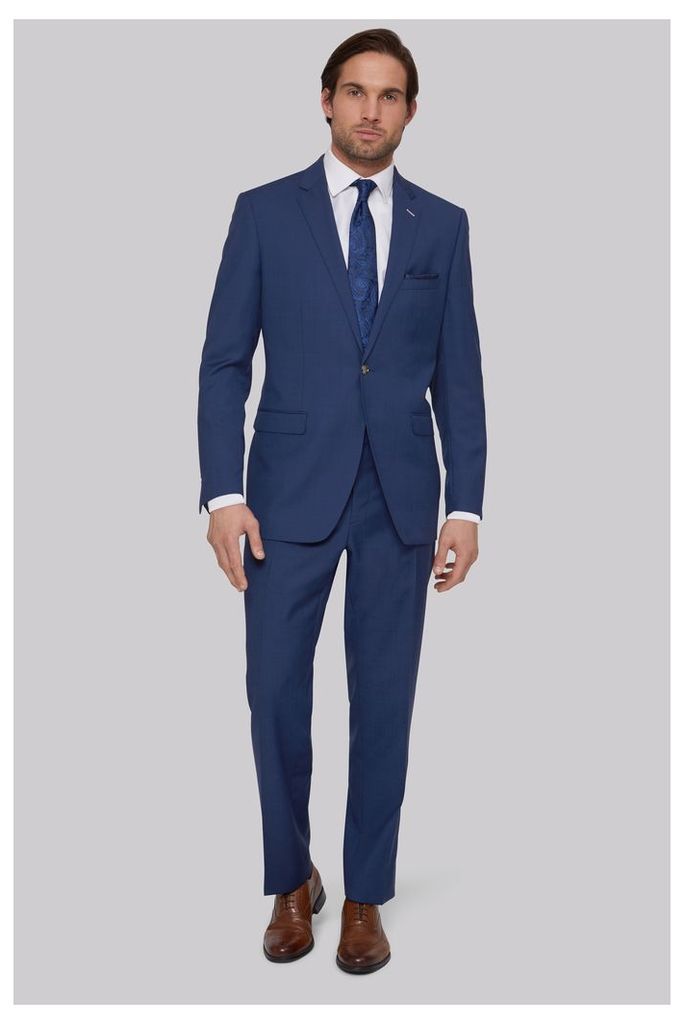 Moss Bros Tailored Fit Bright Blue Suit