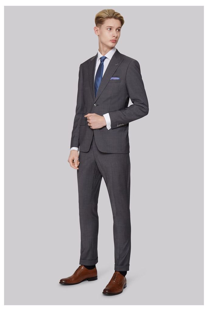 Moss Bros Skinny Fit Grey Twill Suit
