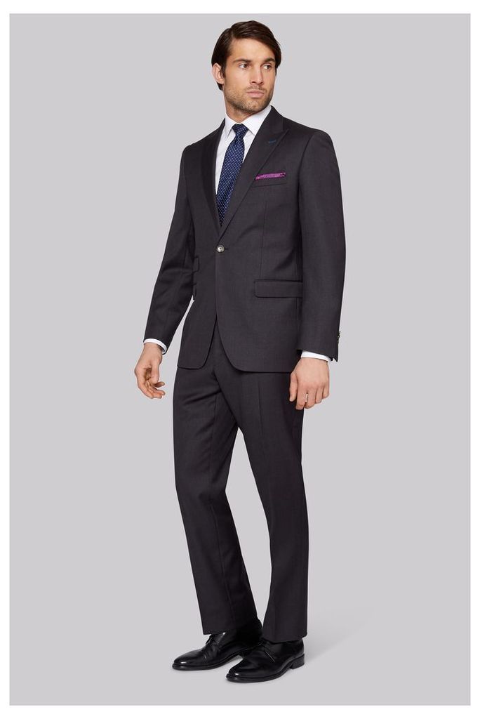 Moss Bros Tailored Fit Charcoal Twill Suit