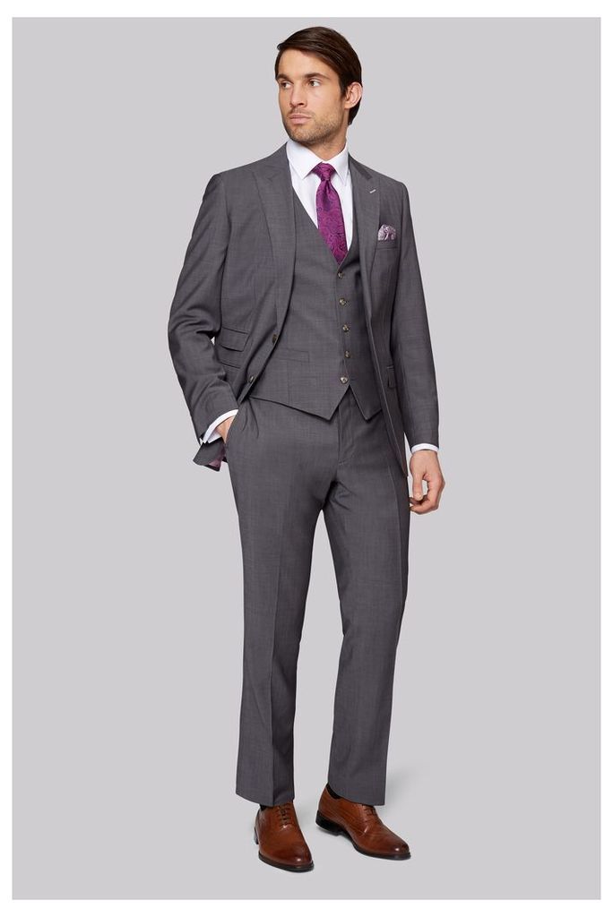 Moss Bros Tailored Fit Grey Twill Suit