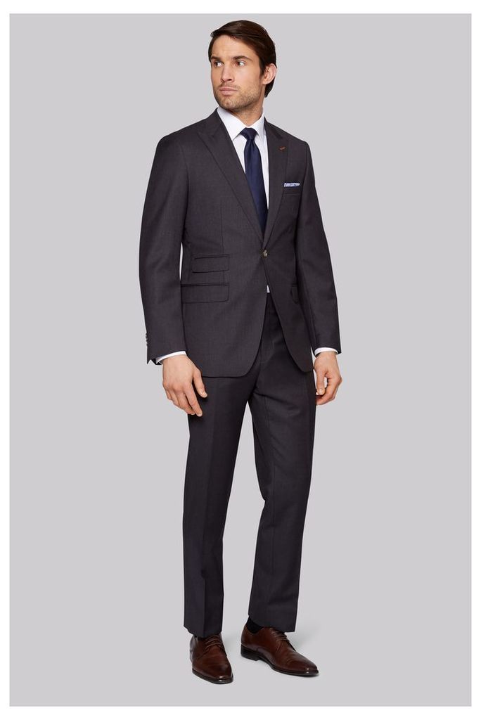 Moss Bros Tailored Fit Charcoal Twill Suit