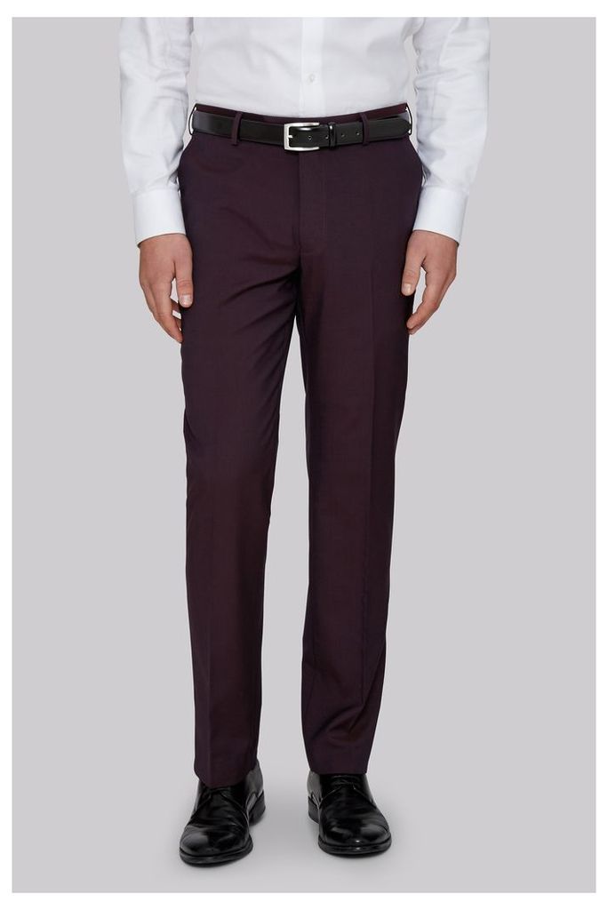 Moss 1851 Tailored Fit Burgundy Trousers