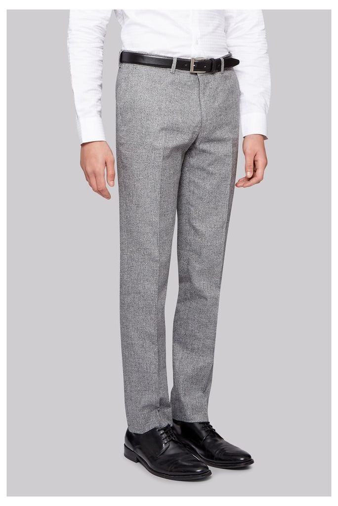 Moss London Slim Fit Grey Textured Trousers