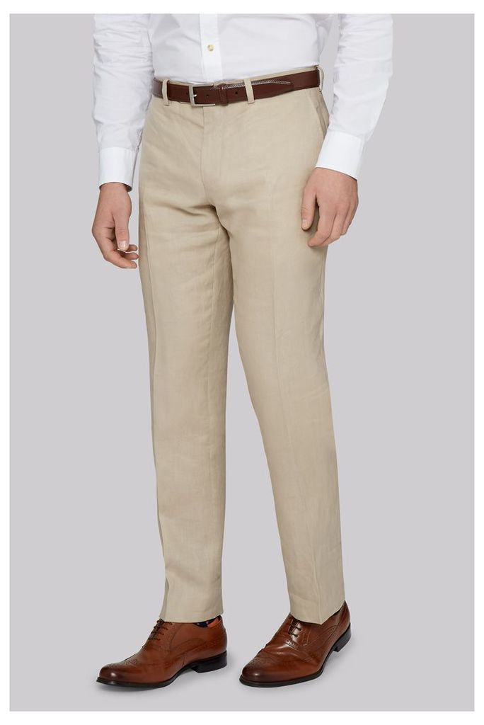 Moss 1851 Tailored Fit Stone Linen Trousers