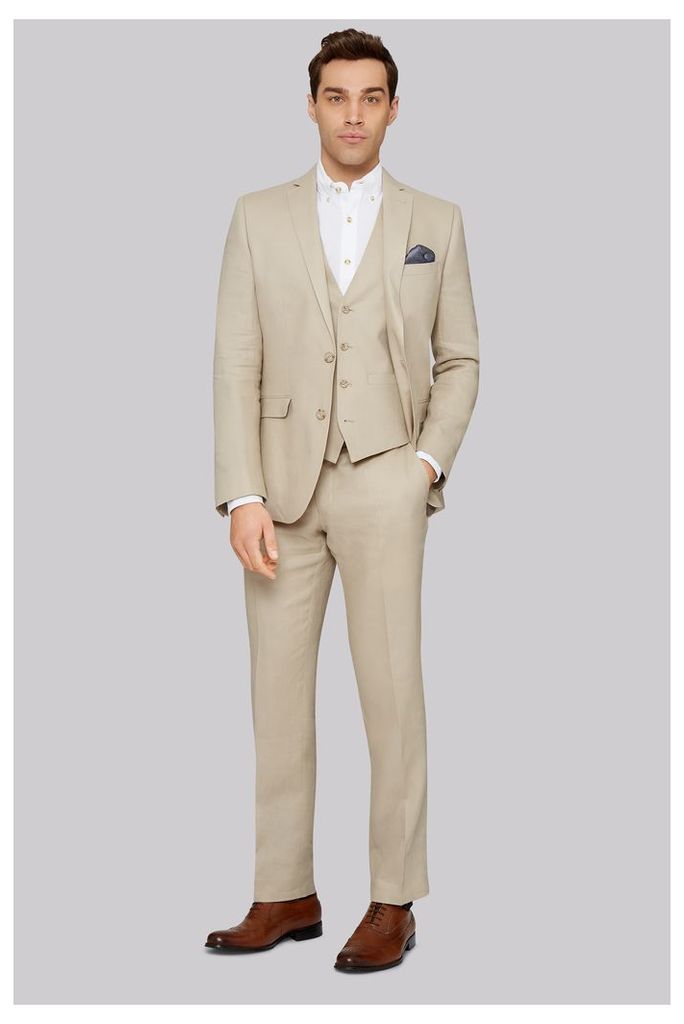 Moss 1851 Tailored Fit Stone Linen Jacket