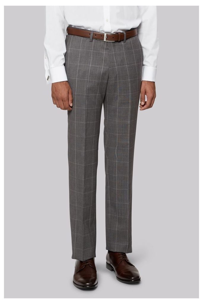 Hardy Amies Grey Prince of Wales Check Trousers
