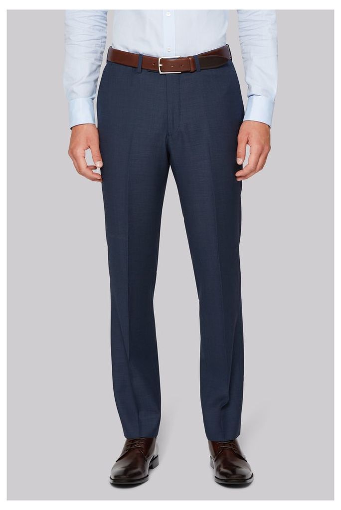 Hardy Amies Tailored Fit Indigo Semi Plain Trousers