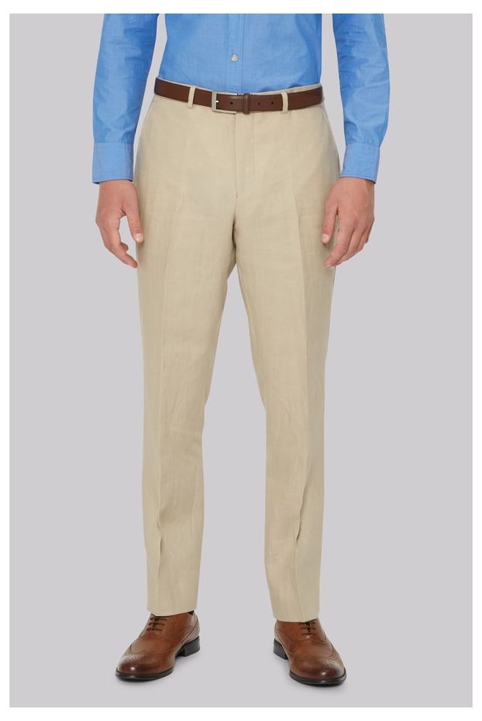 Hardy Amies Stone Linen Trousers