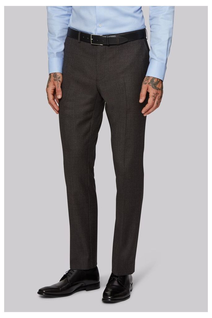 Moss 1851 Tailored Fit Brown Texture Trousers