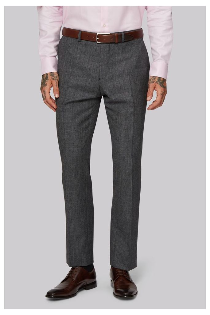 Moss 1851 Tailored Fit Charcoal Texture Trousers