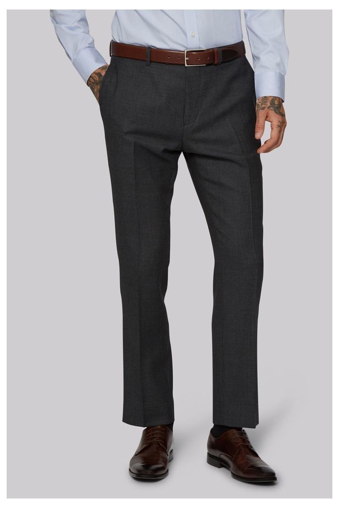 Moss 1851 Tailored Fit Charcoal Birdseye Trousers