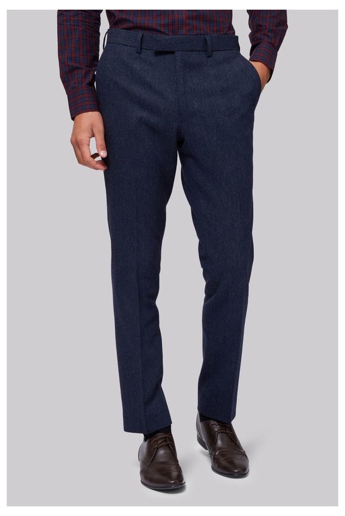 Moss London Blue Donegal Trousers