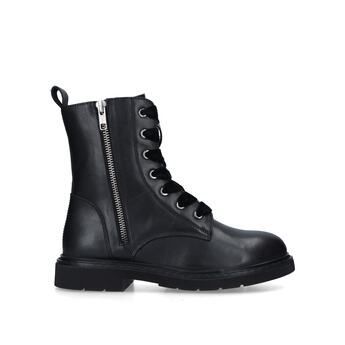 Womens Carvela Strategy 2Black Leather Lace Up Combat Boots, 6 UK