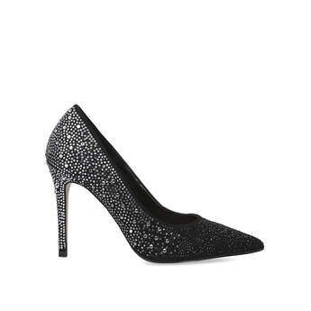 Womens Carvela Lovebirdblack Embellished Stiletto Heel Court Shoes, 3 UK