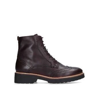 Womens Carvela Snailwine Leather Lace Up Brogue Boots, 5 UK