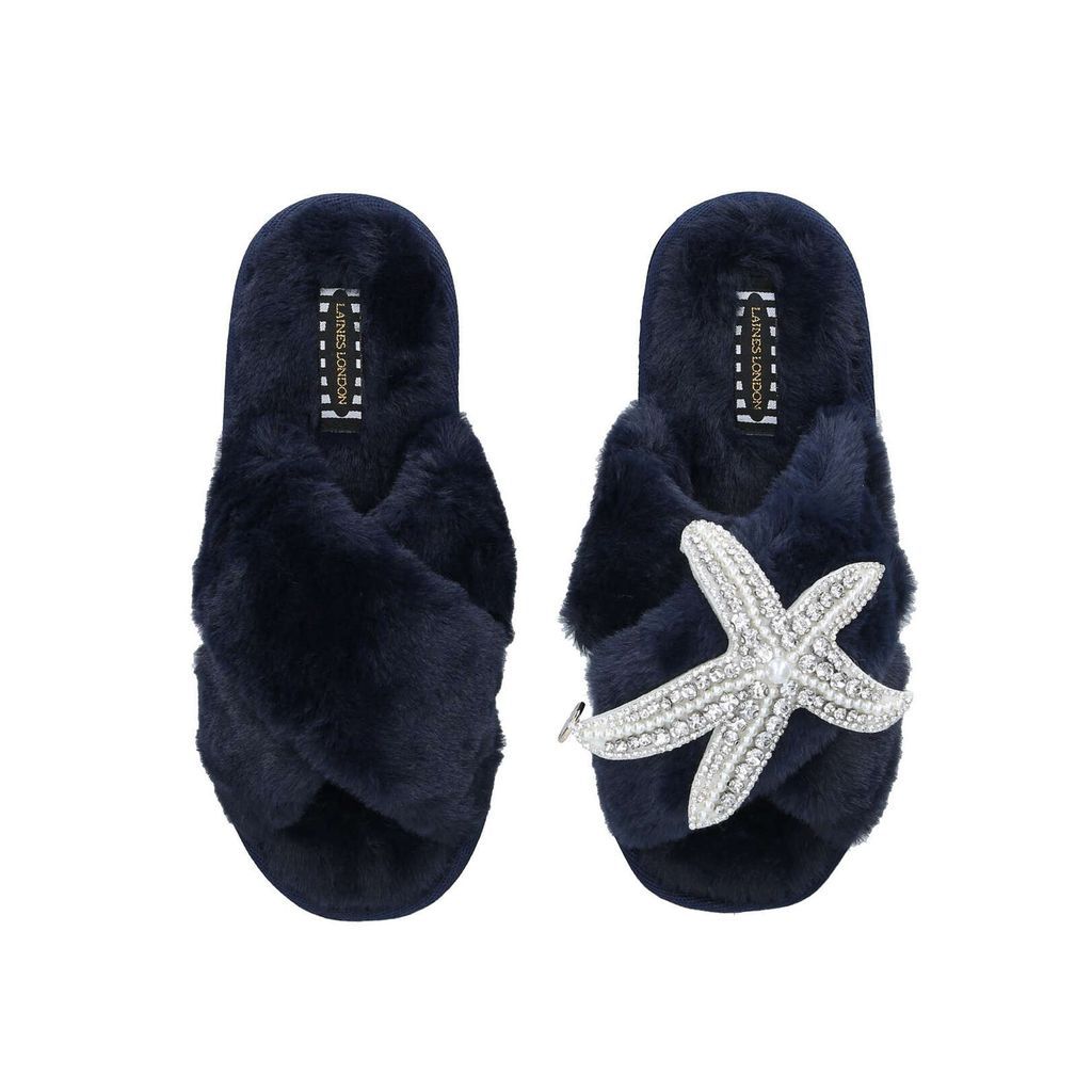 Women's Slippers Navy Starfish