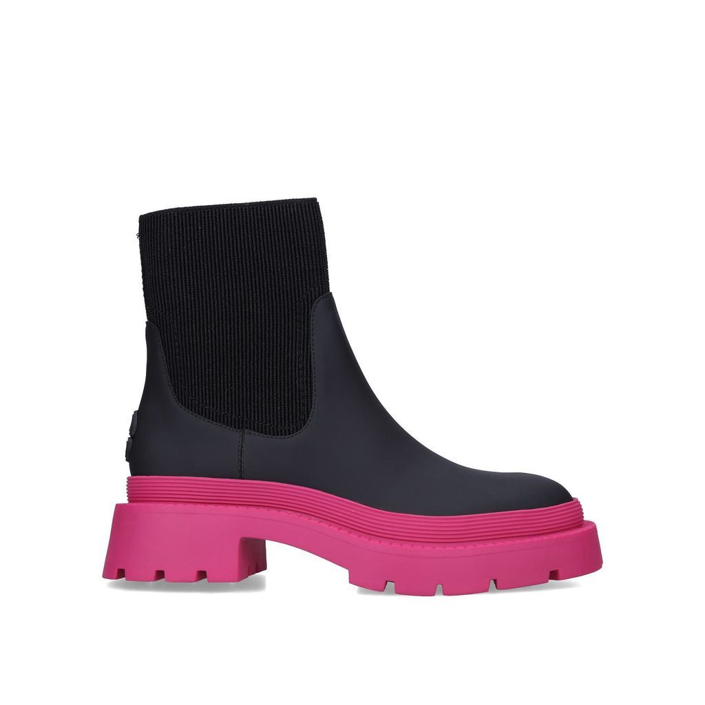 Women's Ankle Boots Black Pink Splash