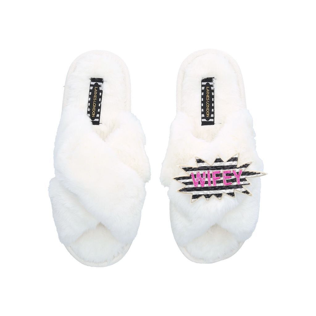 Women's Slippers Cream Will You Be My Wify