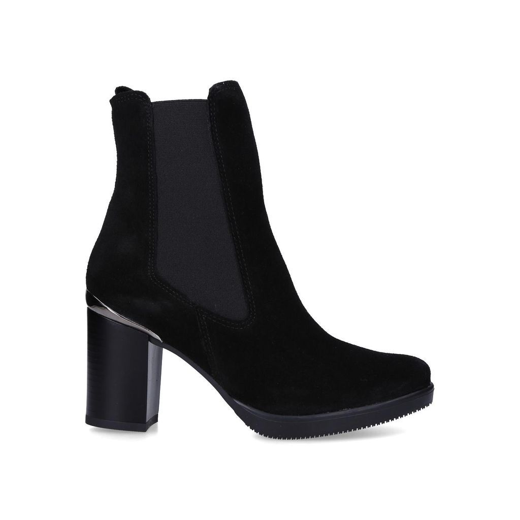 Women's Ankle Boots Black Suede Heeled Reach