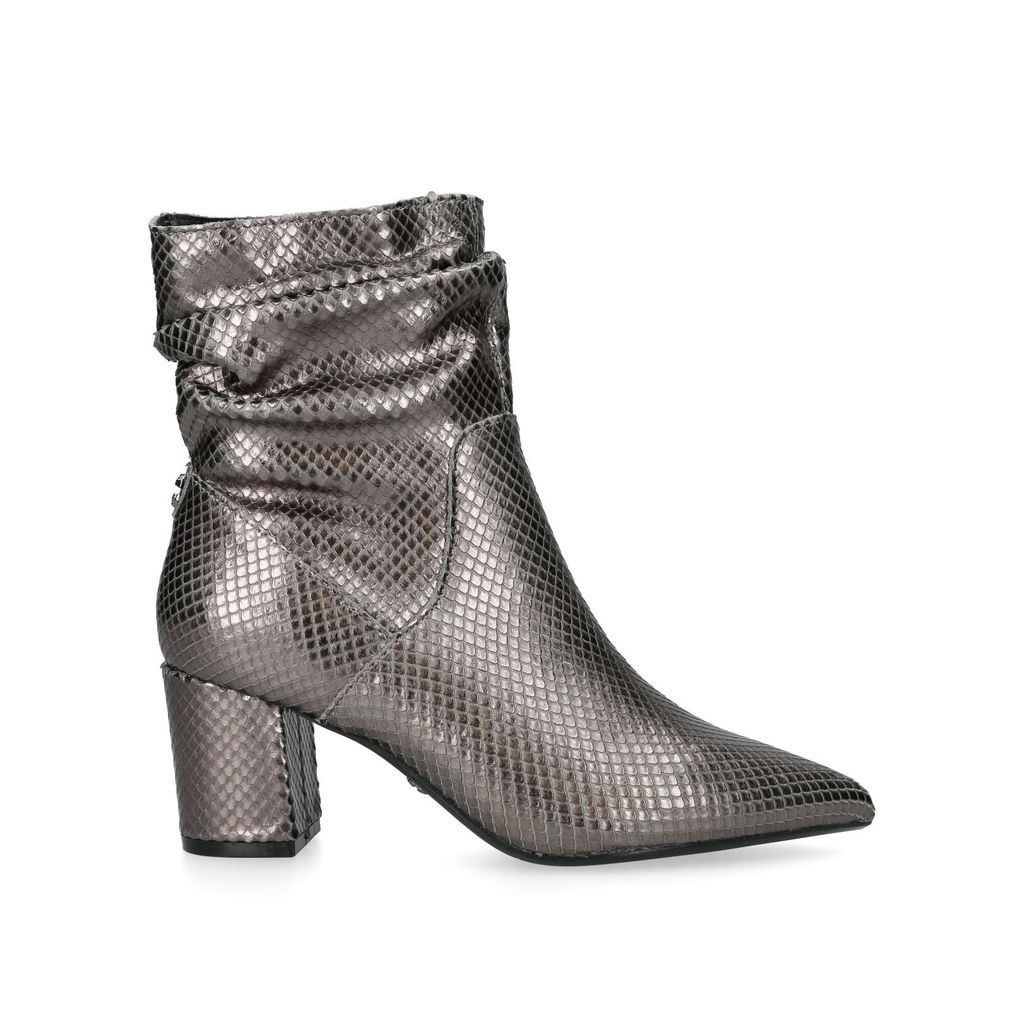 Women's Ankle Boot Metallic Lizard Embossed Admire Low Slouch