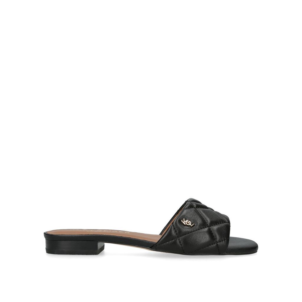 Women's Sandals Black Leather Brixton Flat