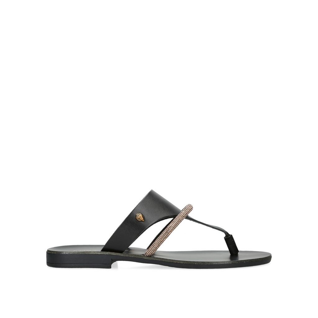 Women's Sandals Black Leather Strand